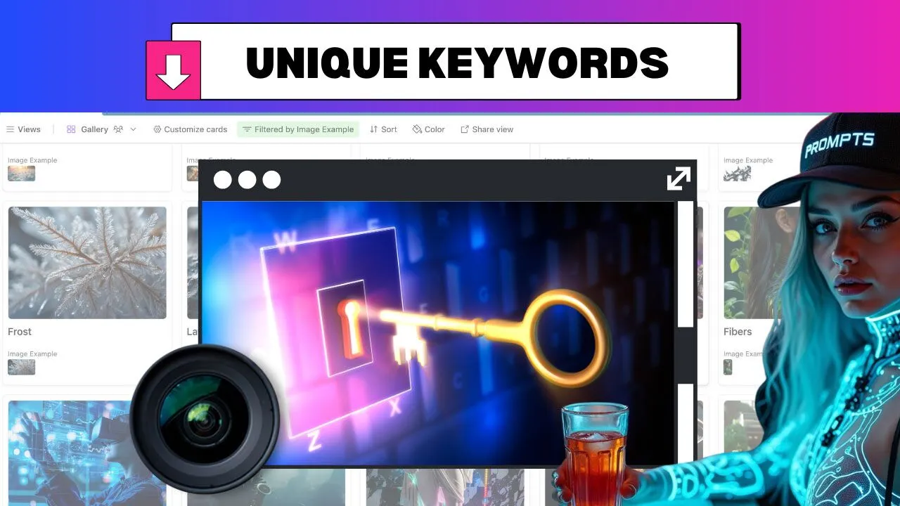 Unique-Keywords Prompts for Unique Keywords AI Images