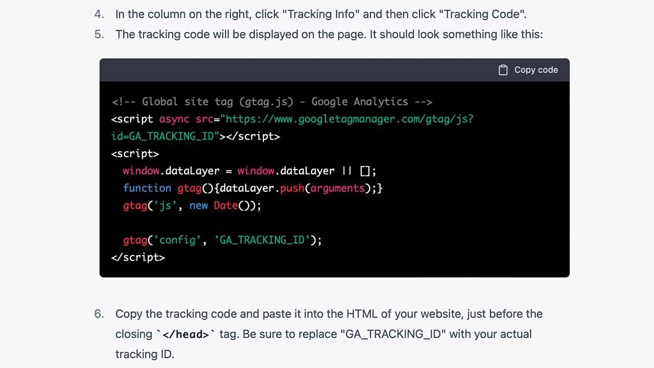 how to add Google analytics to your website code