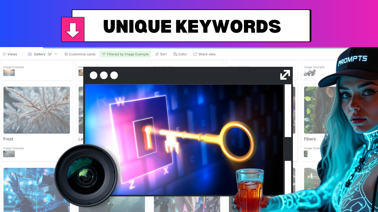 Unique-Keywords Prompts for Unique Keywords AI Images