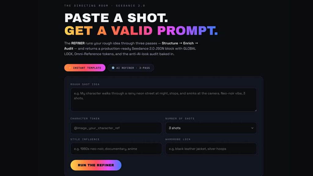 AI video, Seedance JSON prompt creator